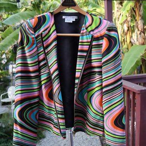 Maggie London Swirling Stripe Silk Jacket
